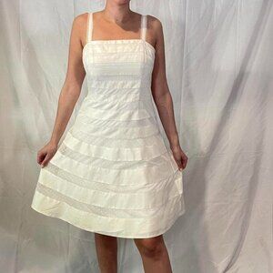 White Lace Strapless Dress striped